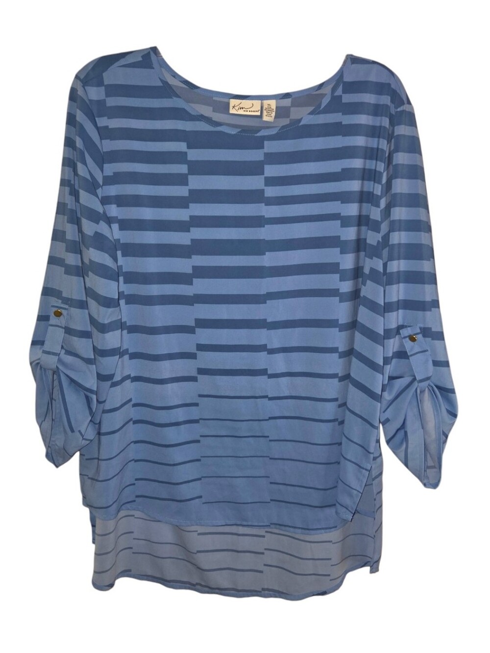 Kim Rogers Blue Toned High Low Blouse